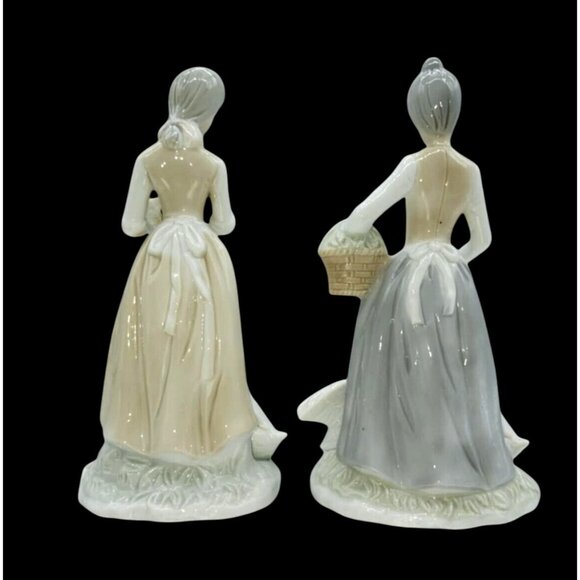 Vtg Ceramic Women Ducks Hand-Painted Farmhouse Decor Collectibles Goose Geese - Picture 3 of 10